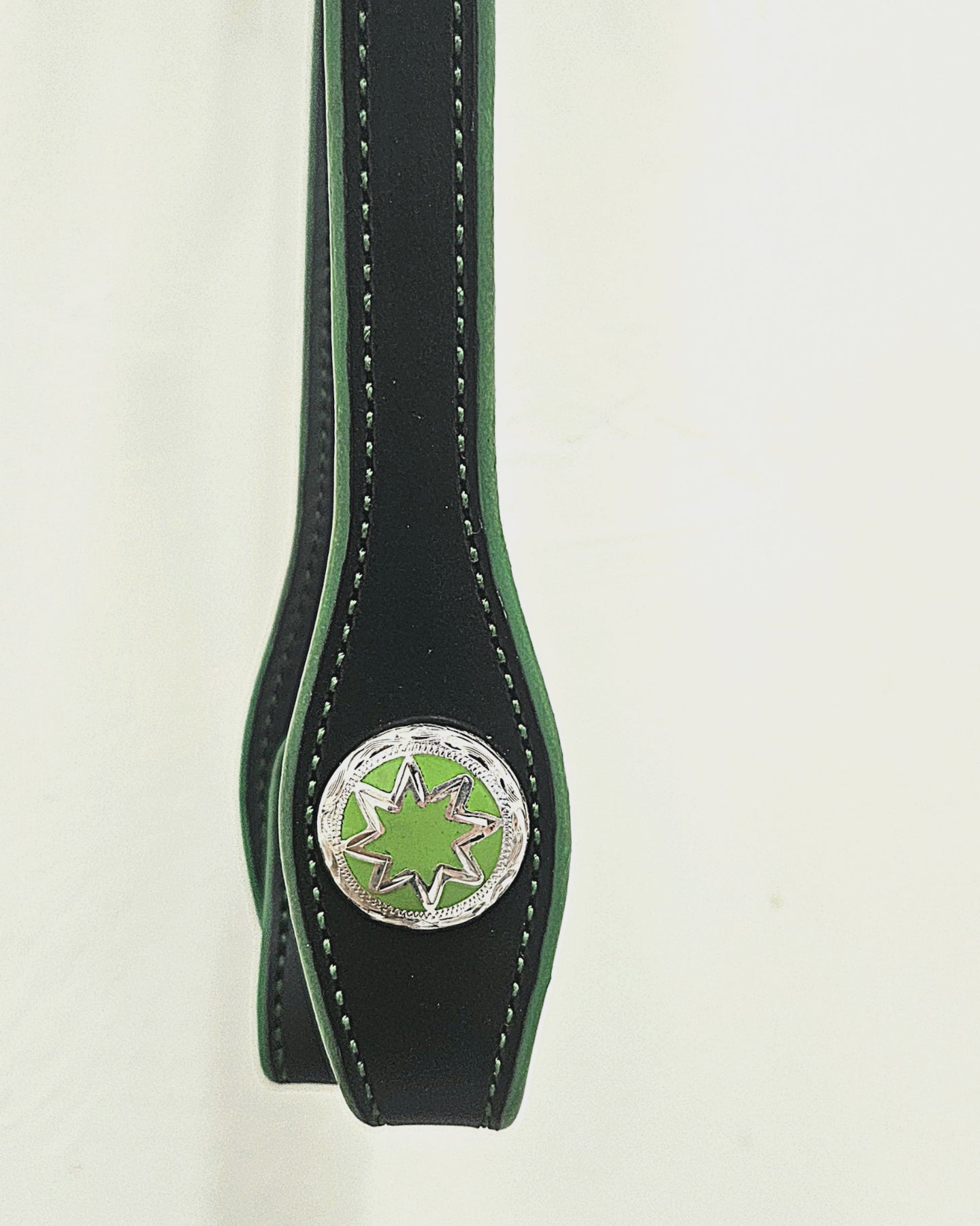 Green and black sliding ear headstall