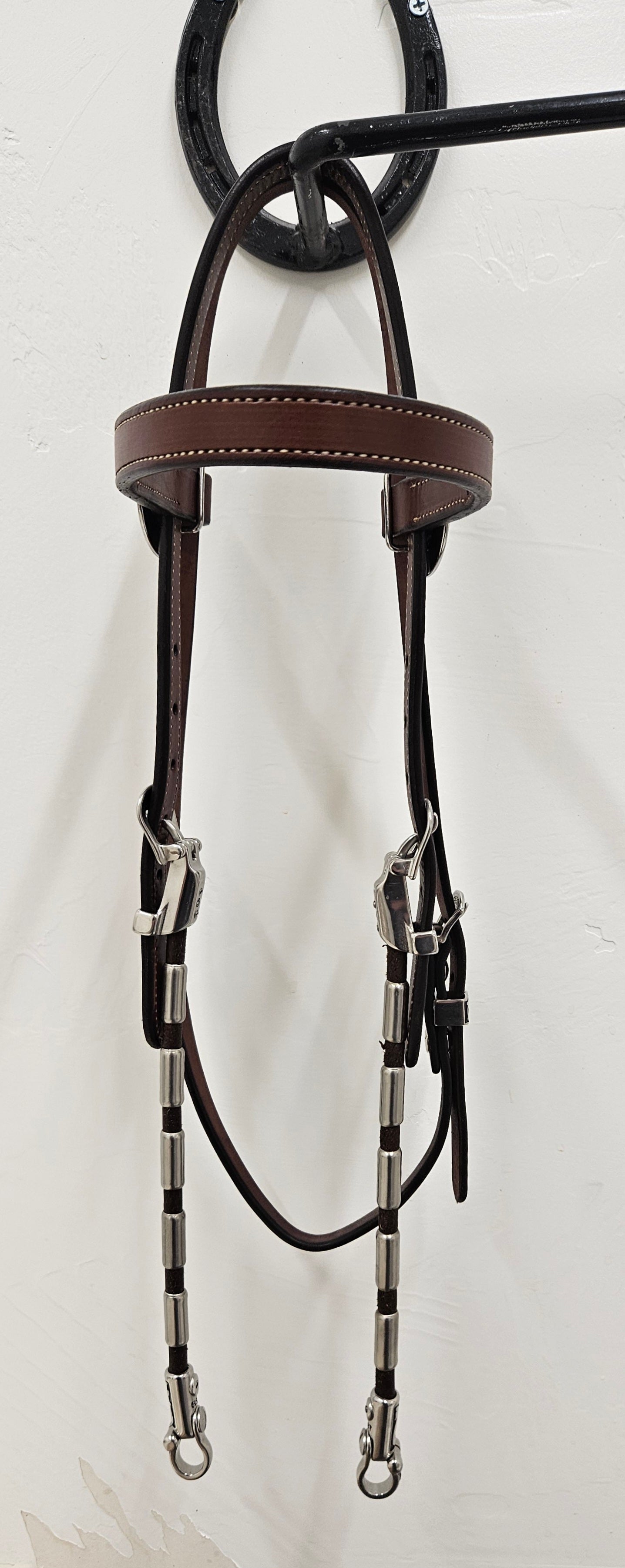 Round cheek browband headstall