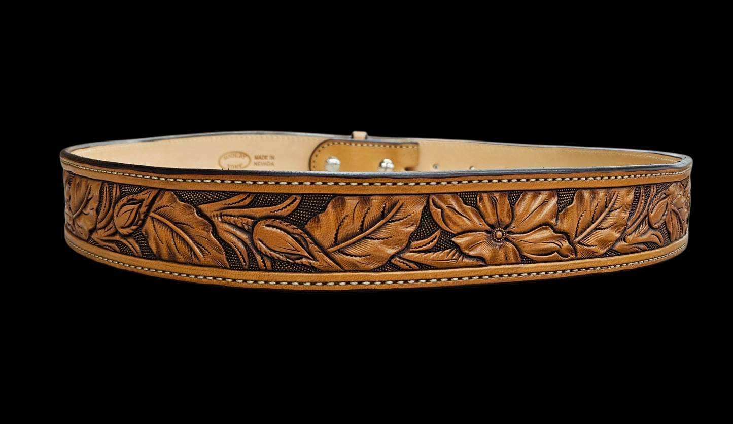 36" floral carved belt