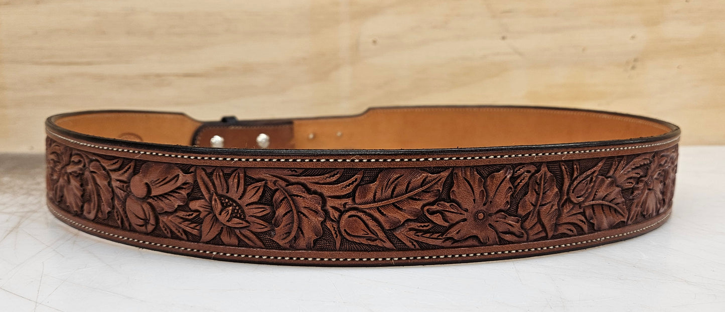 Floral carved belt