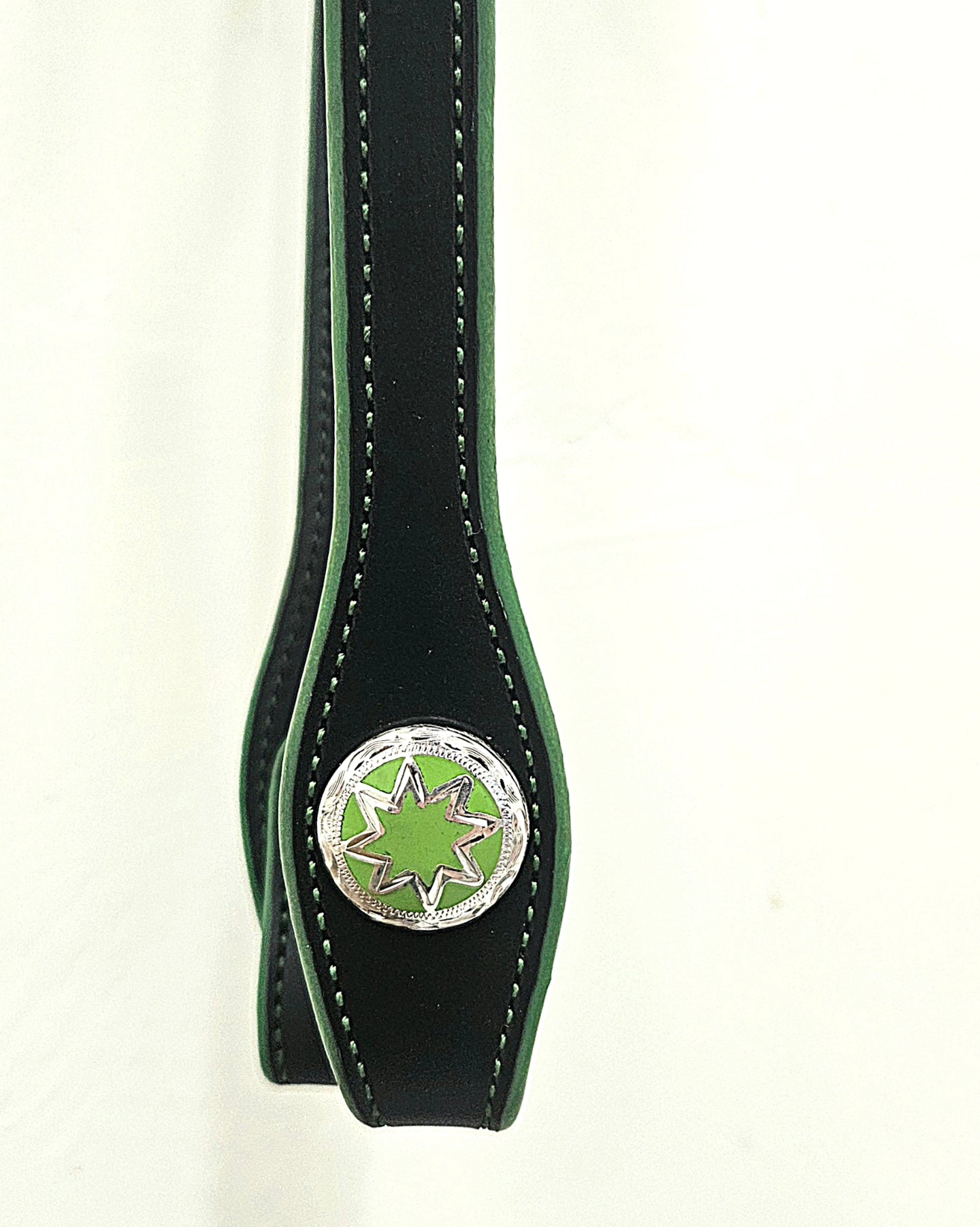 Green and black sliding ear headstall