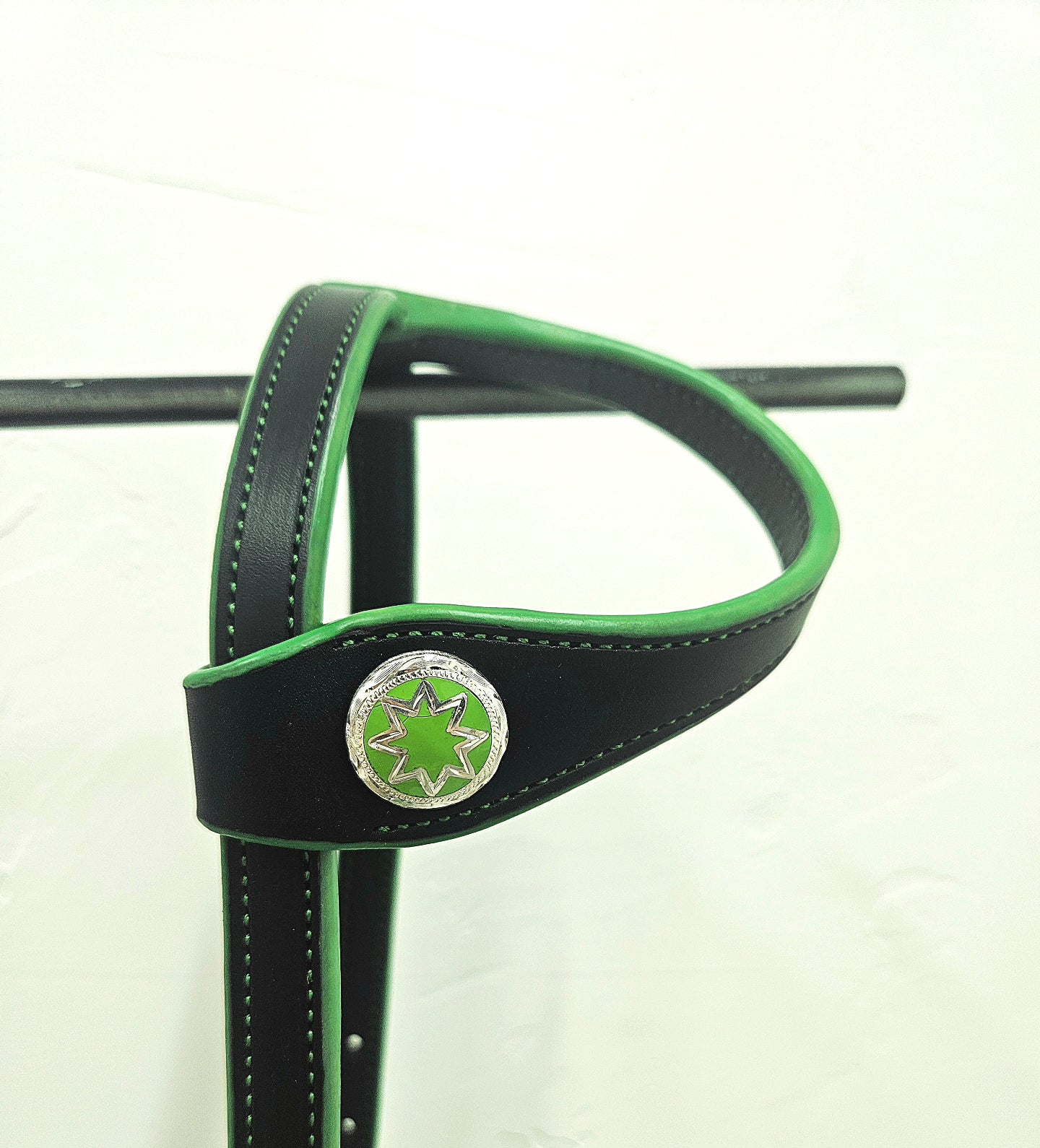 Green and black sliding ear headstall