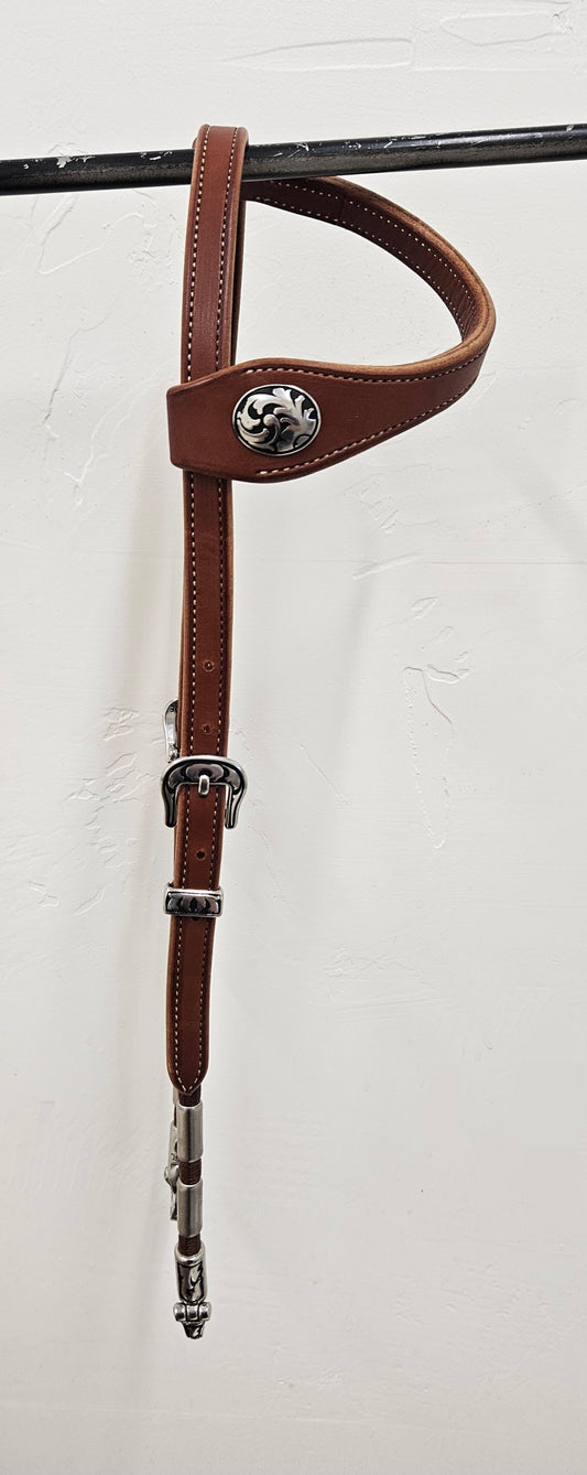 Round cheek sliding ear headstall