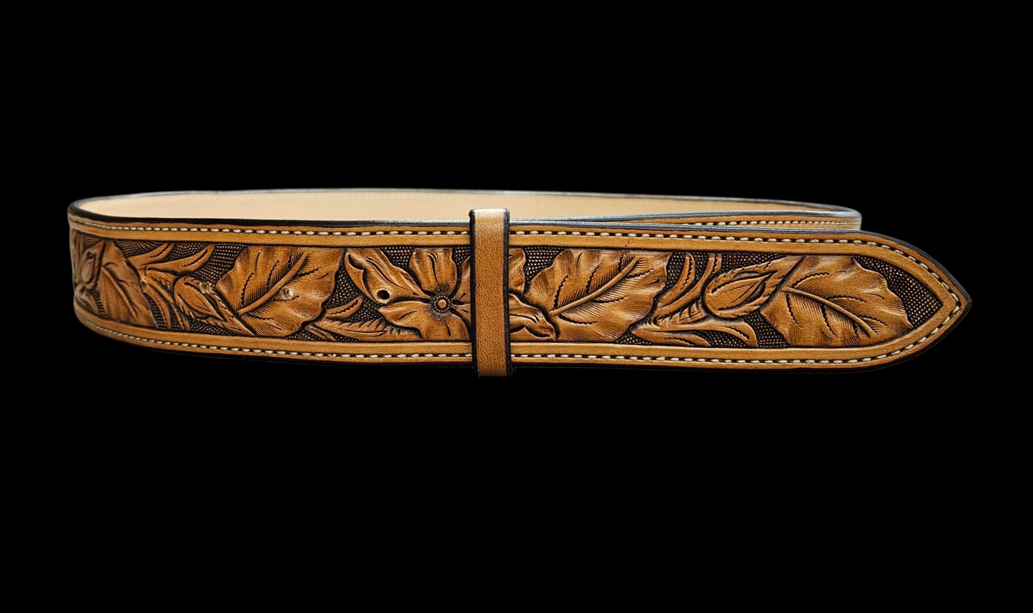36" floral carved belt