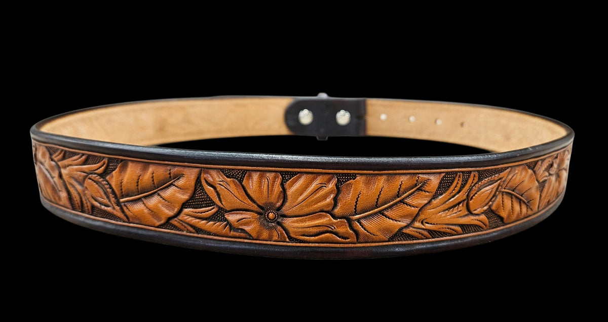 36" foral carved belt.