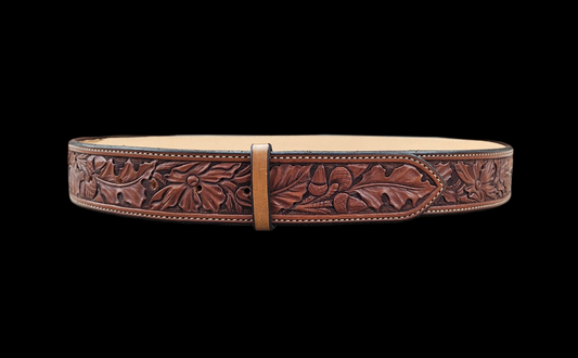 38" floral carved belt