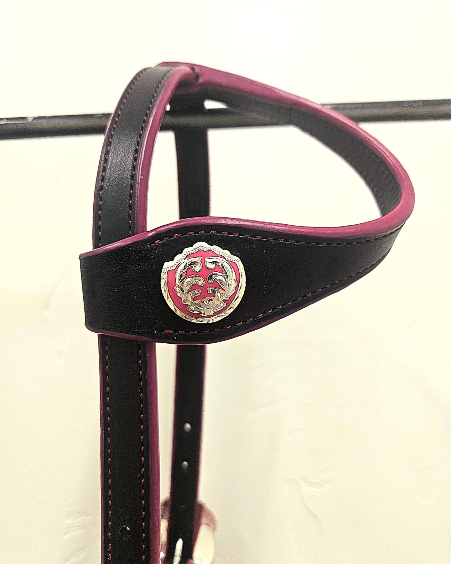 Pink and black sliding ear headstall